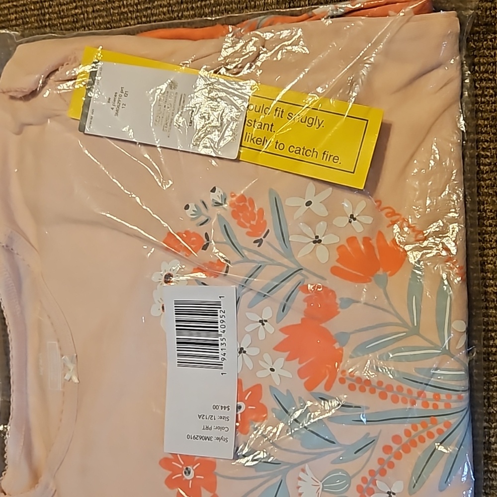 Carter' s 4-Piece Floral Snug Fit Cotton PJs - Girl Size 12 - Picture 5 of 5